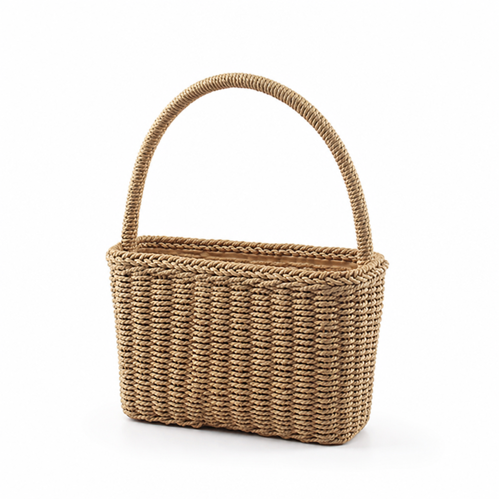Handcrafted Natural Fiber Basket Bag