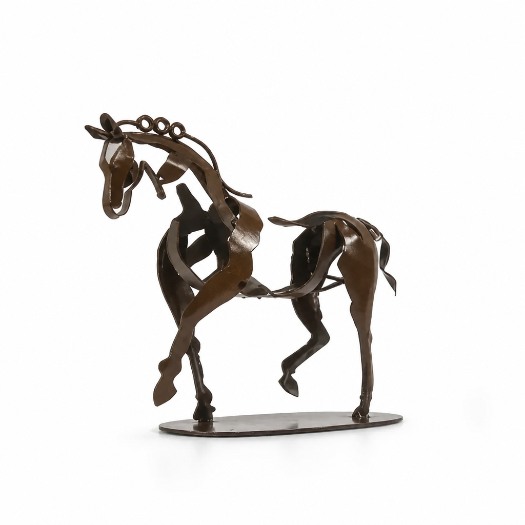 Handcrafted Solid Metal Horse Figurine (Optional LED Lights)