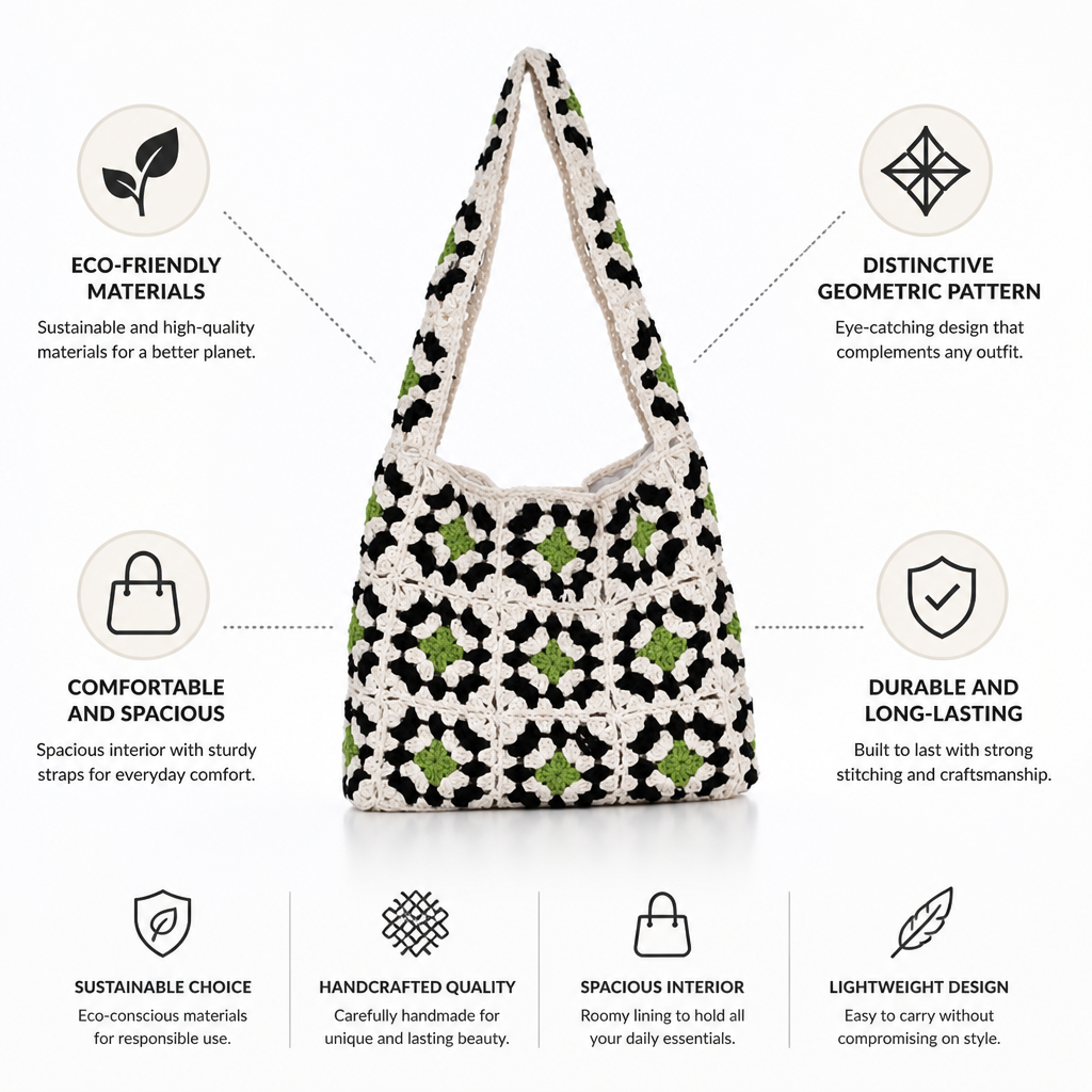 Handcrafted Sustainable Geometric Handbag