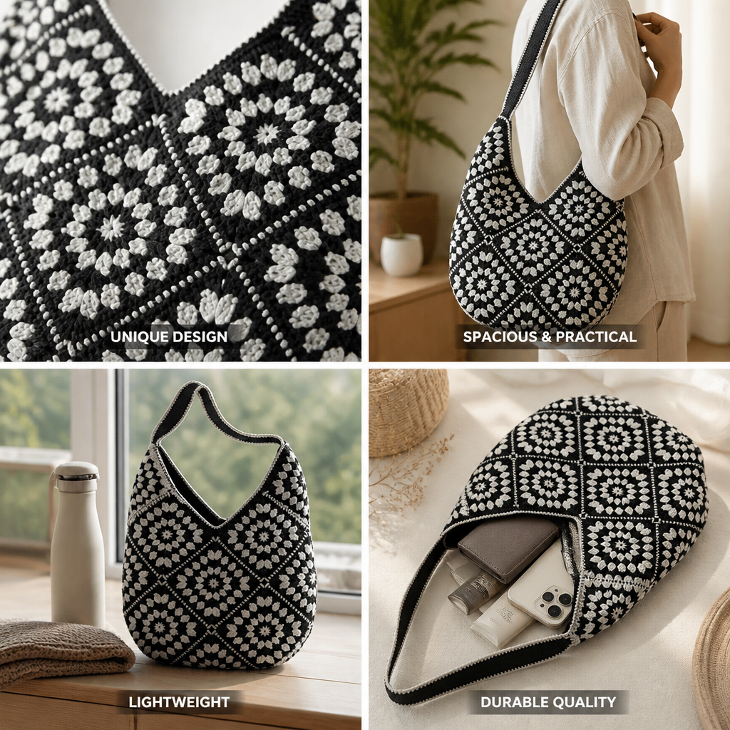 Handcrafted Unique Pattern Lightweight Shoulder Bag
