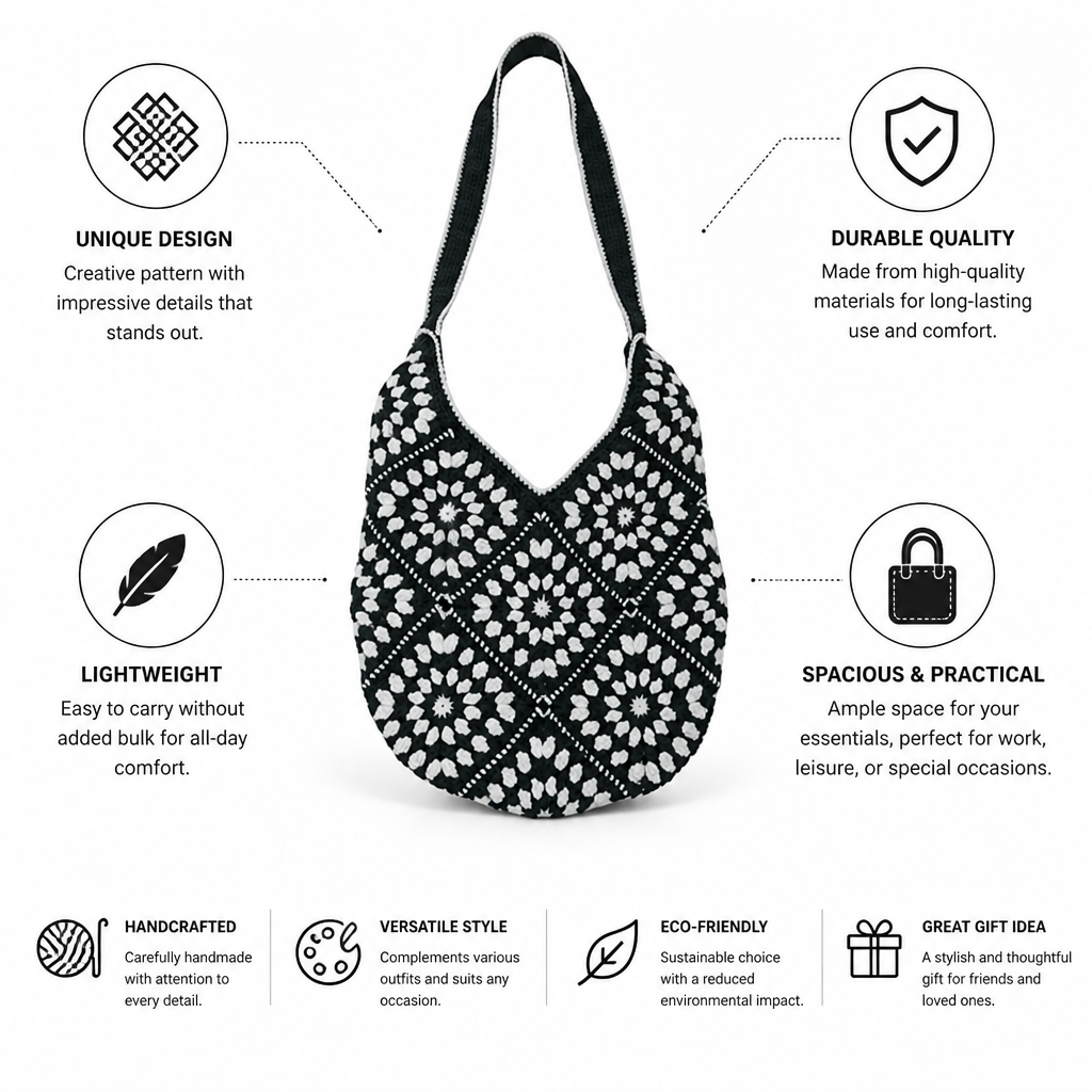 Handcrafted Unique Pattern Lightweight Shoulder Bag