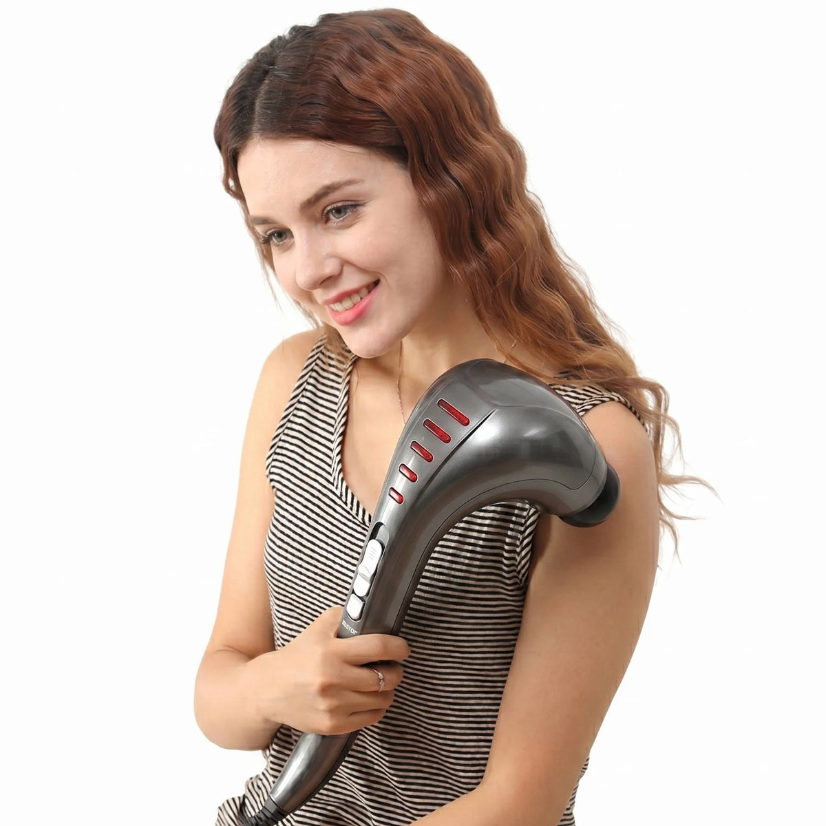 Handheld Massager Dual-Head Percussion 3 Interchangeable Nodes