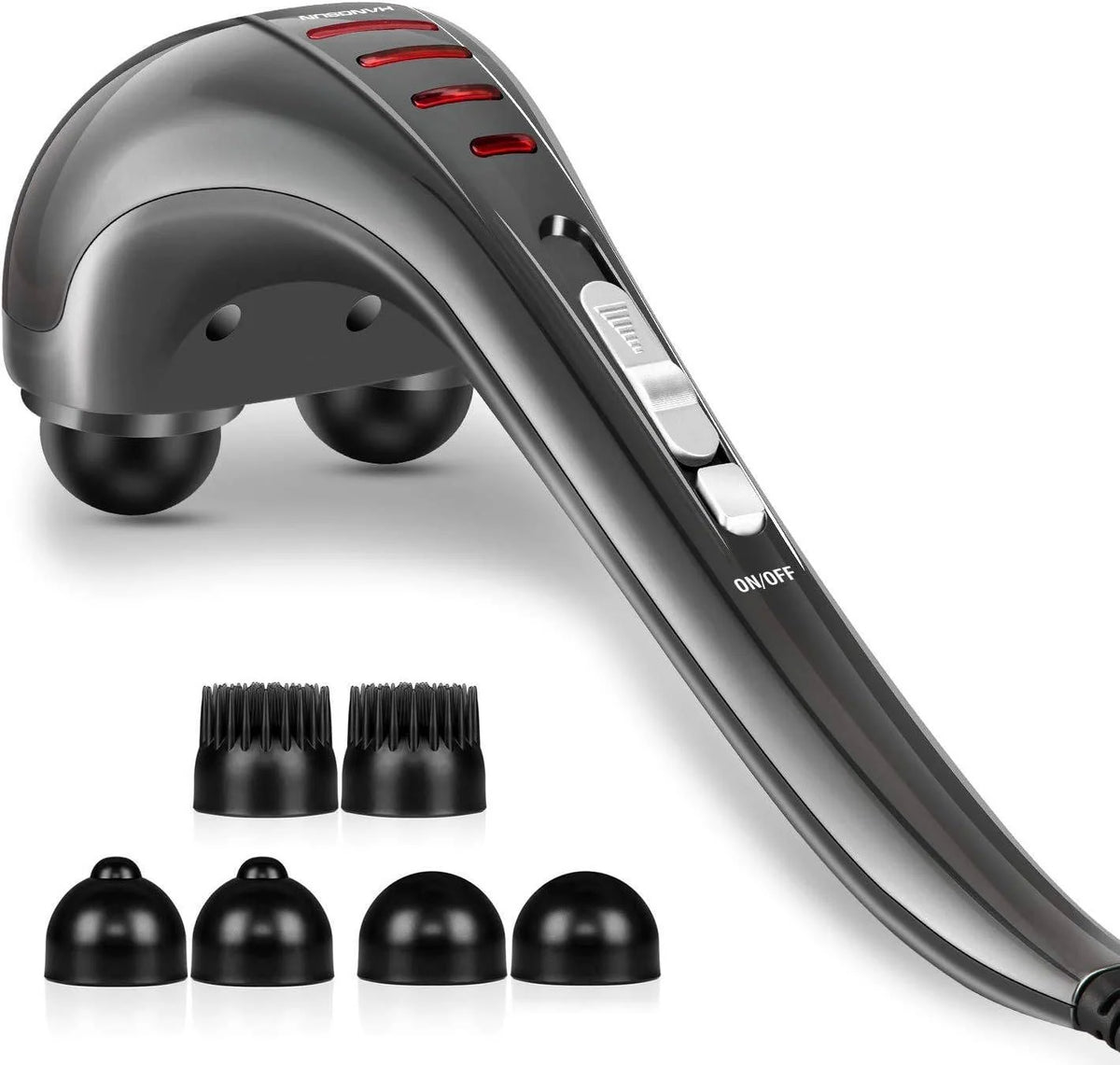 Handheld Massager Dual-Head Percussion 3 Interchangeable Nodes
