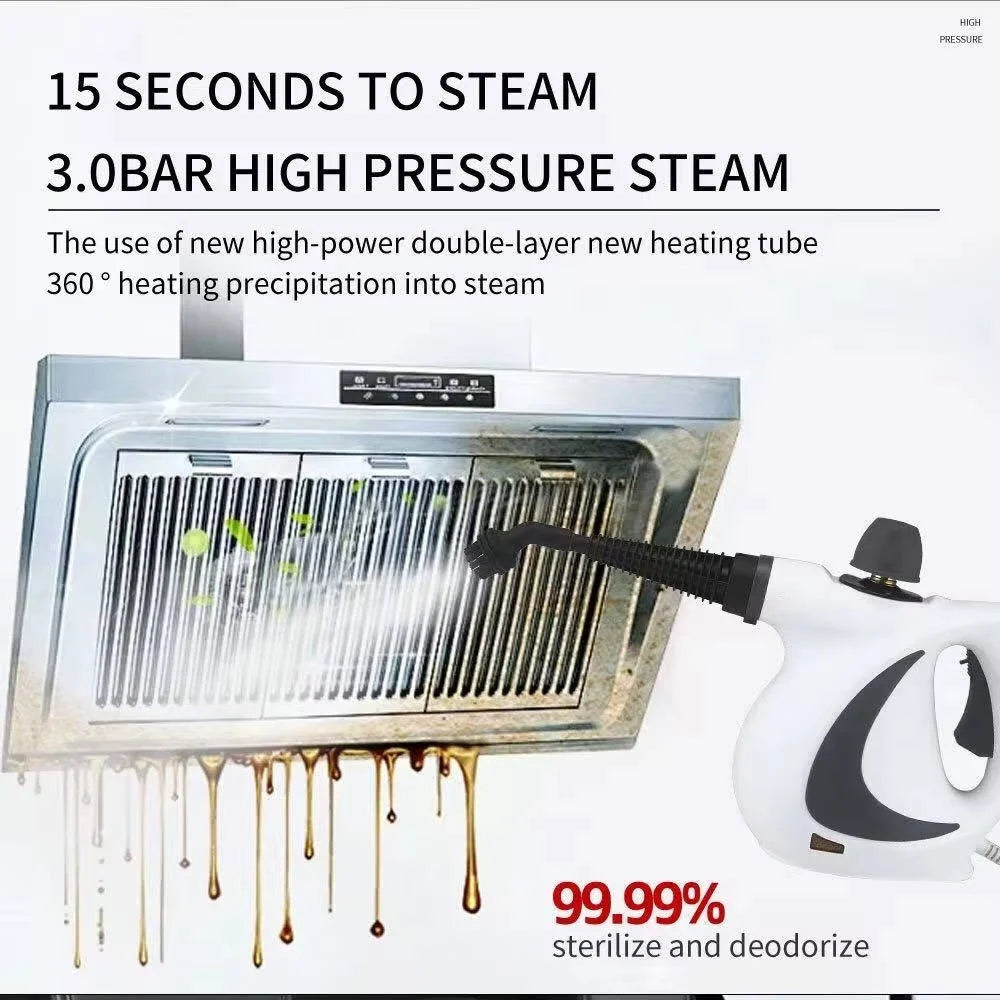 Handheld Steam Cleaner High-Pressure 4 Attachments Fast Heat-Up