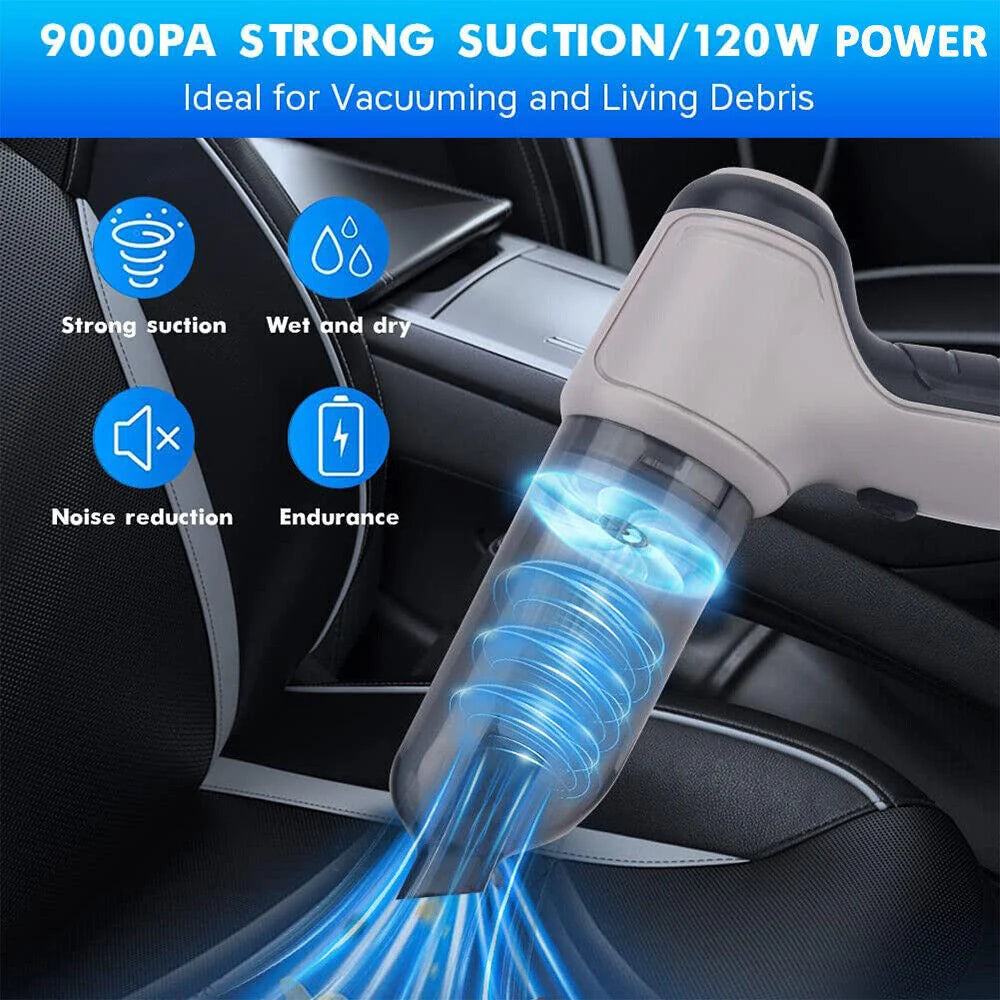Handheld Vacuum Cordless Turbo Suction Snap-On Nozzle