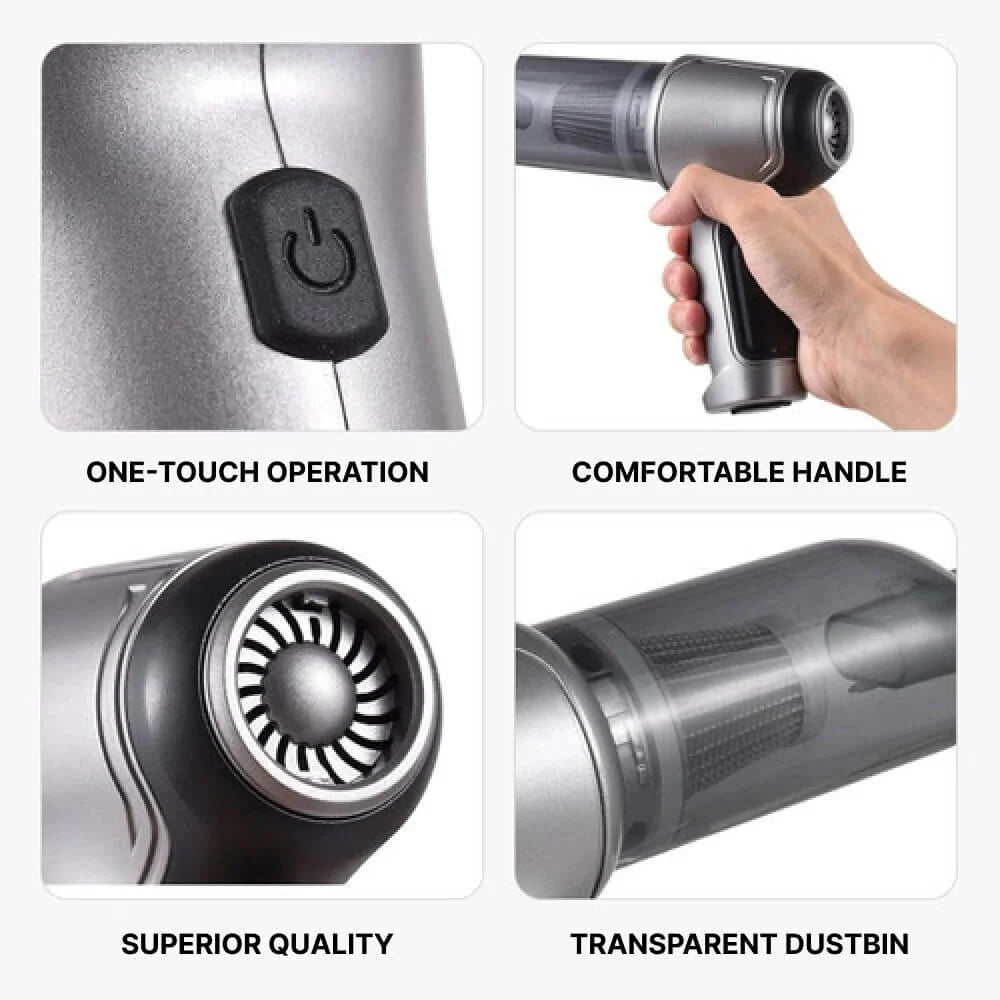 Handheld Vacuum Cordless Turbo Suction Snap-On Nozzle