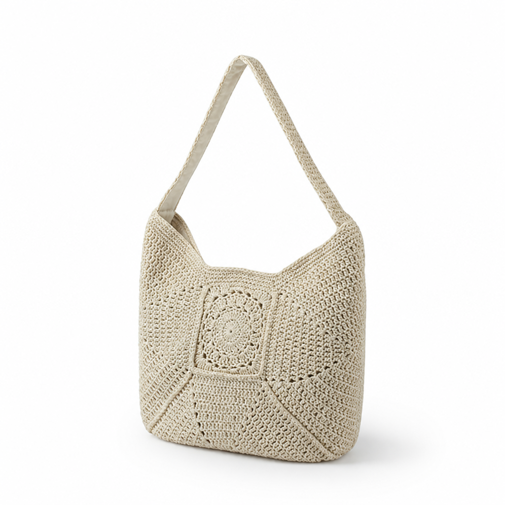 Handmade Cotton Crochet Shoulder Bag