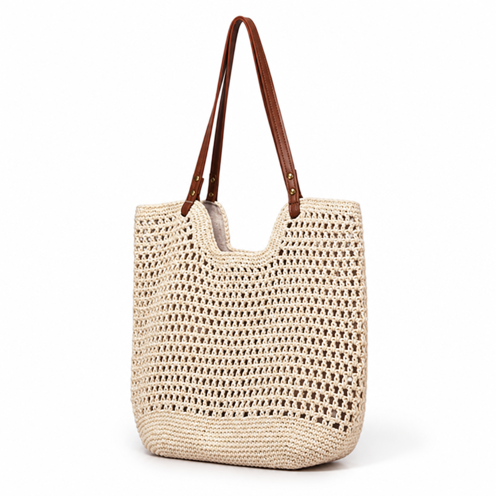 Handmade Cotton Macrame Tote Bag (Spacious Interior)
