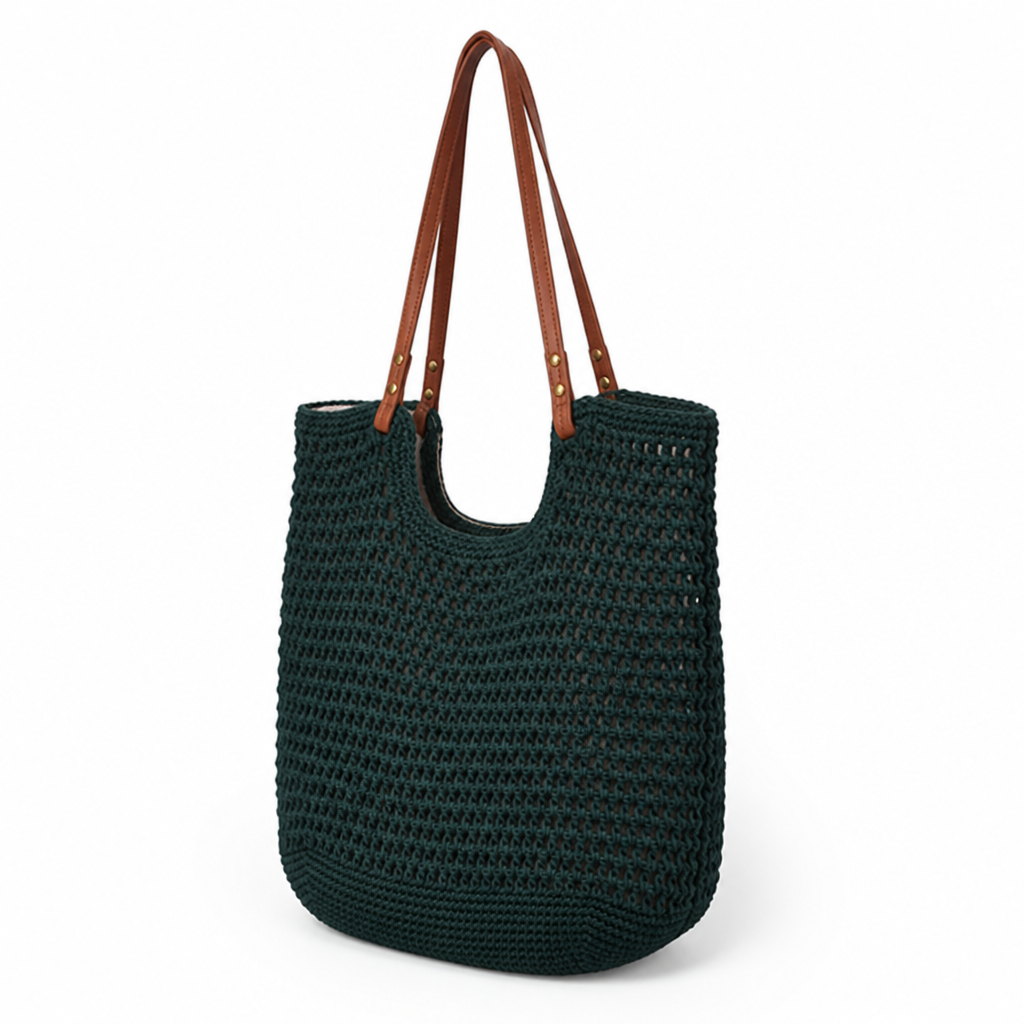 Handmade Cotton Macrame Tote Bag (Spacious Interior)