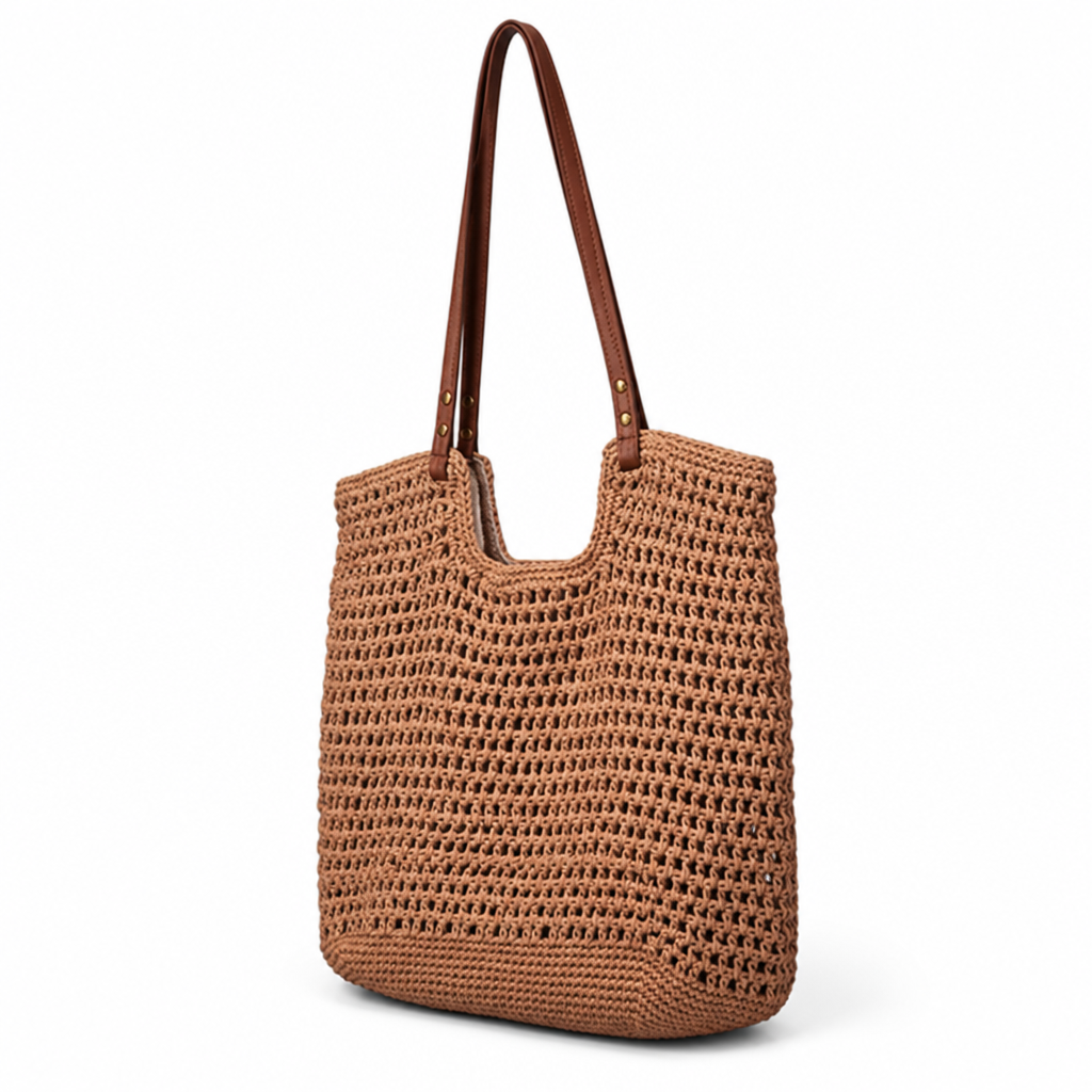 Handmade Cotton Macrame Tote Bag (Spacious Interior)