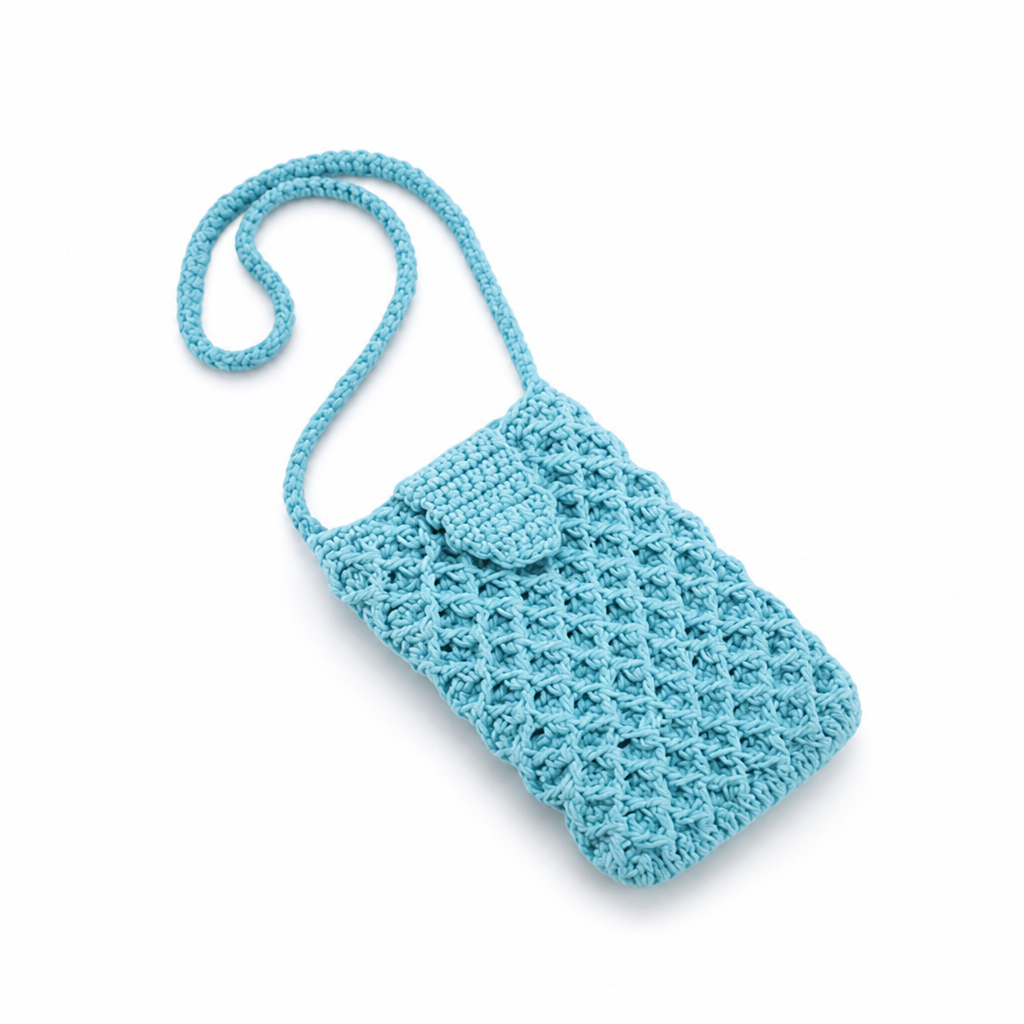 Handmade Crochet Adjustable Strap Phone Bag (Fits Most Smartphones)