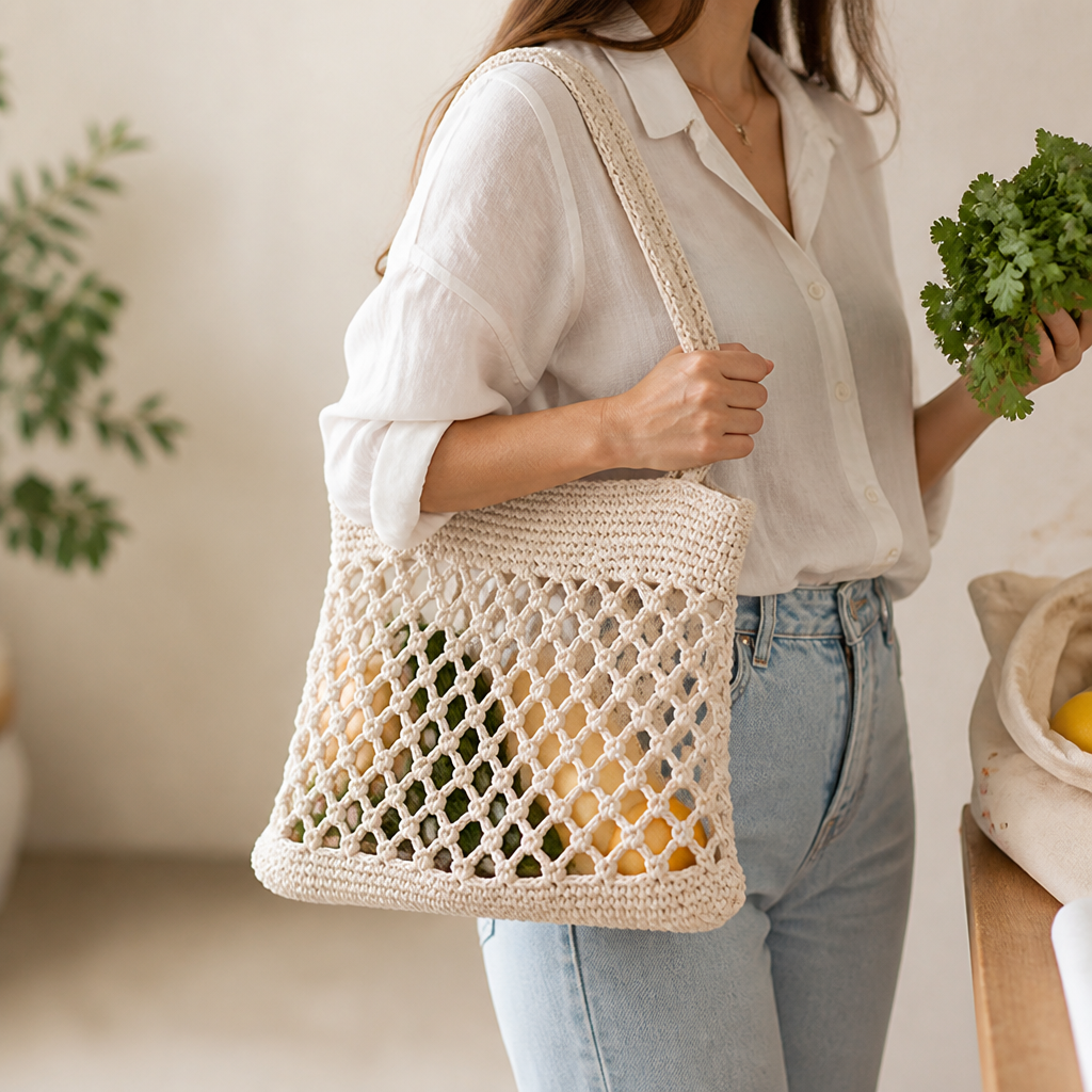 Handmade Eco-Friendly Mesh Tote Bag
