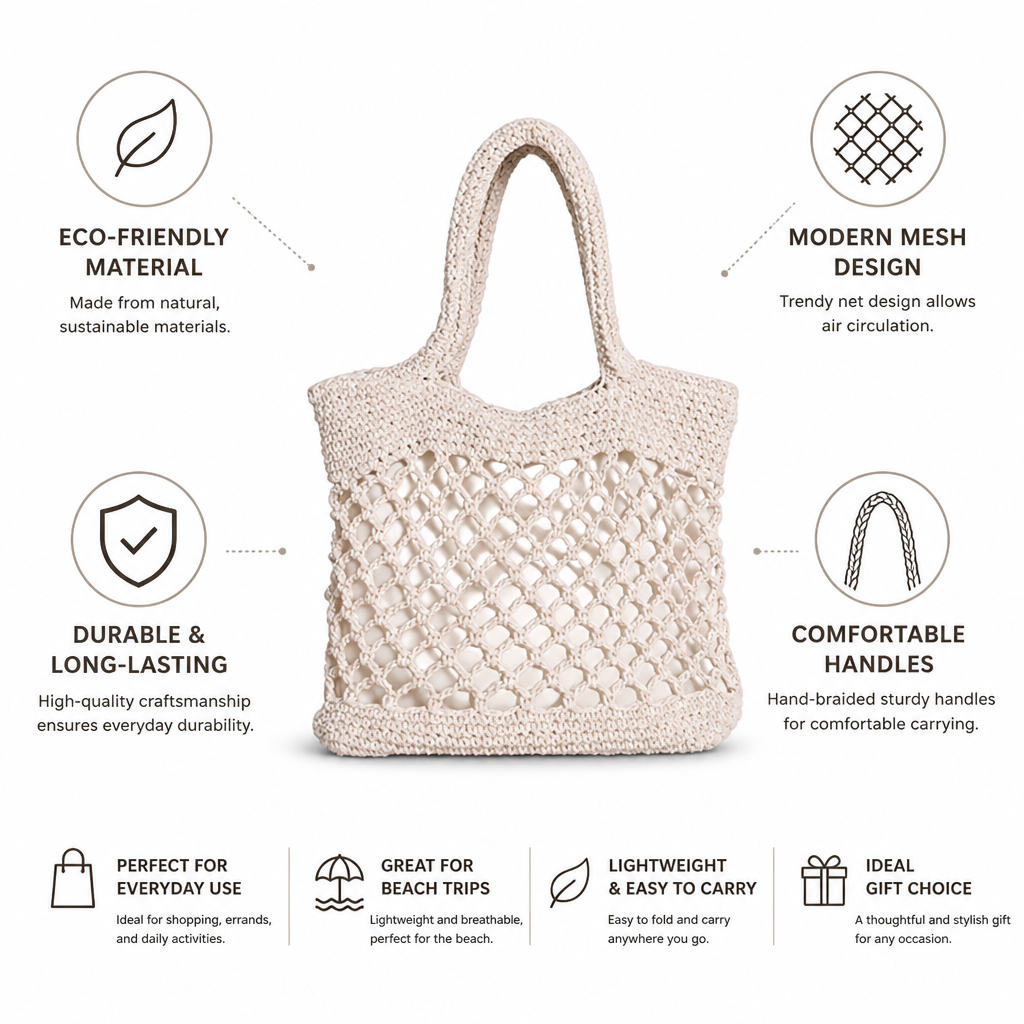 Handmade Eco-Friendly Mesh Tote Bag