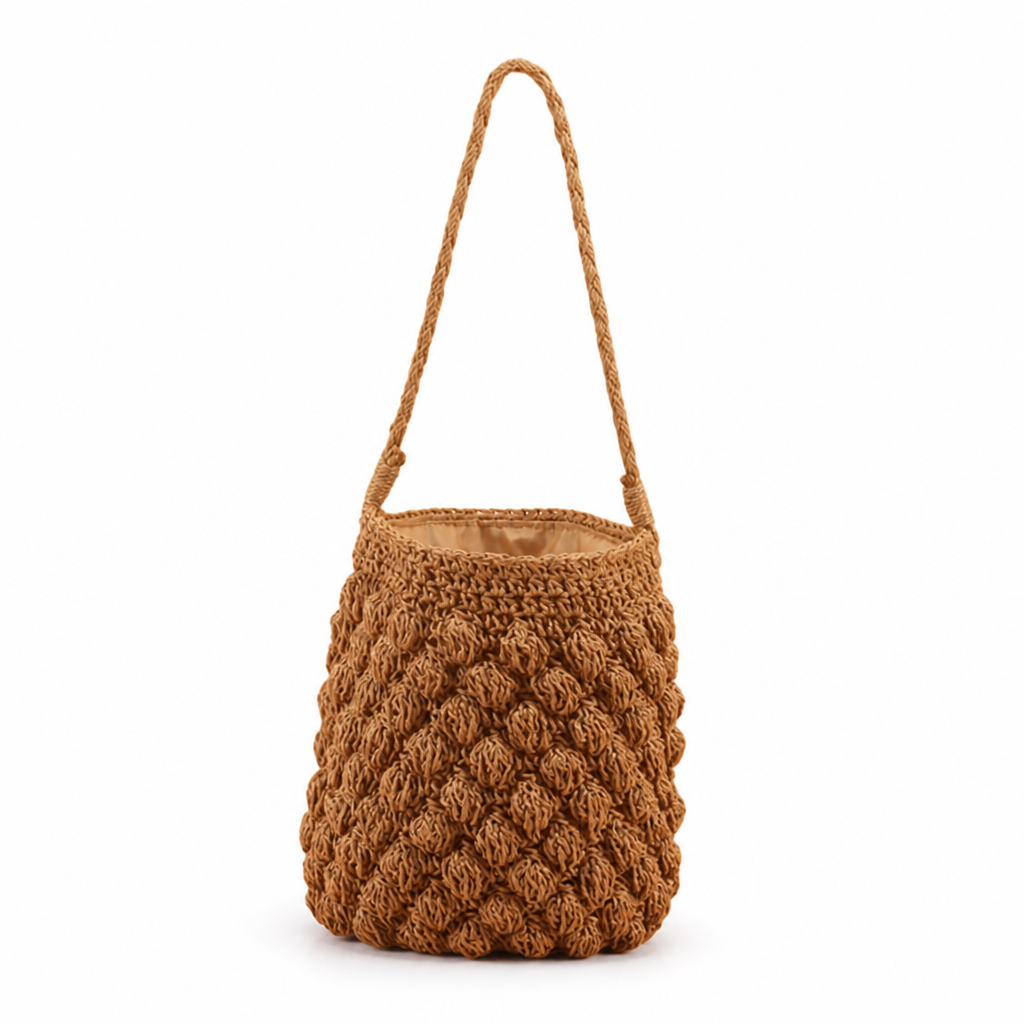 Handmade Raffia Round-Structured Shoulder Bag