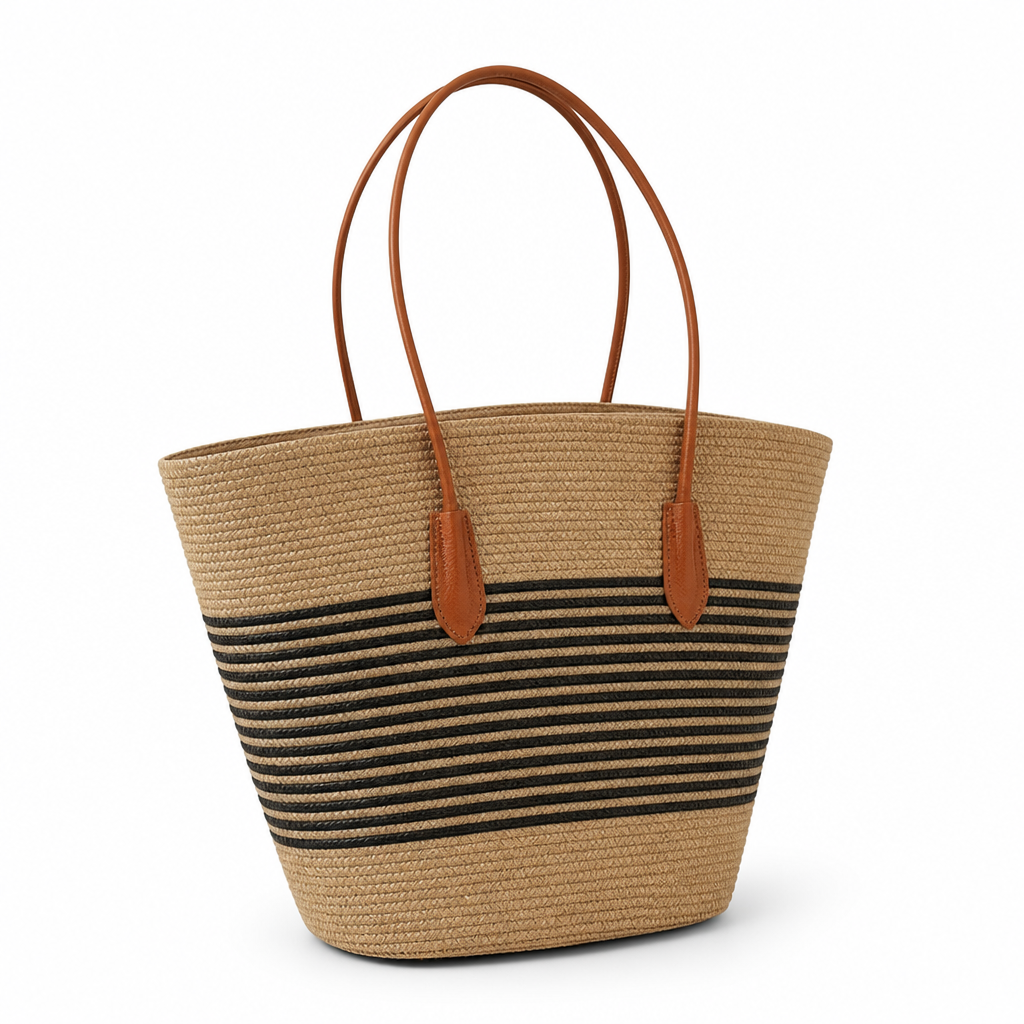 Handmade Striped Canvas Beach Bag