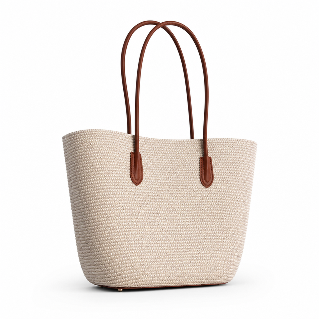 Handmade Striped Canvas Beach Bag