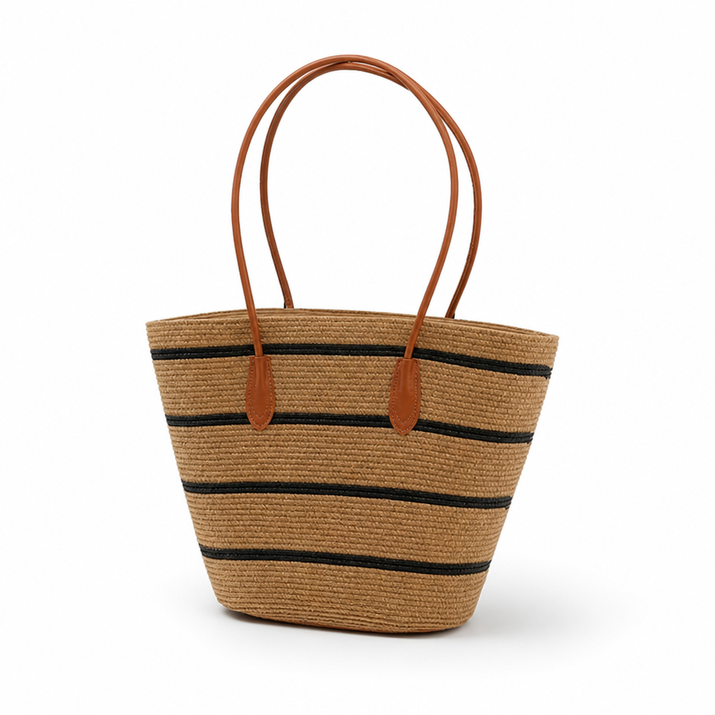 Handmade Striped Canvas Beach Bag