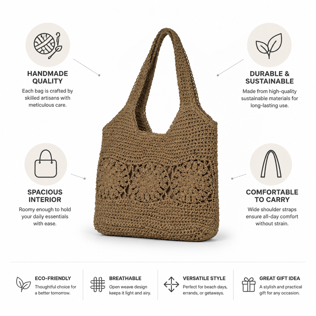 Handmade Sustainable Crochet Shoulder Bag