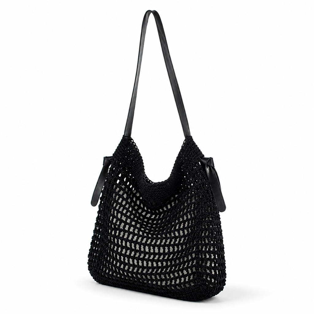 Handmade Woven Adjustable Leather Strap Beach Bag