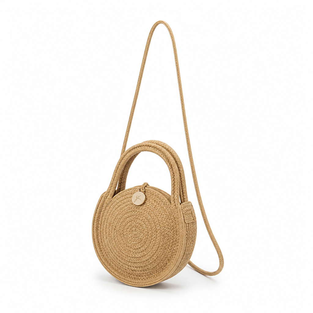 Handwoven Braided Straw Crossbody Bag (Adjustable Strap)
