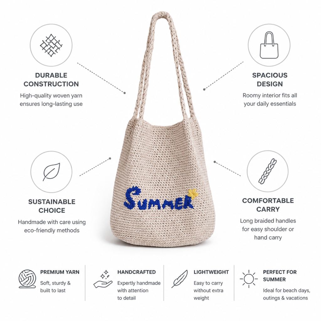 Handwoven & Durable Macrame Tote