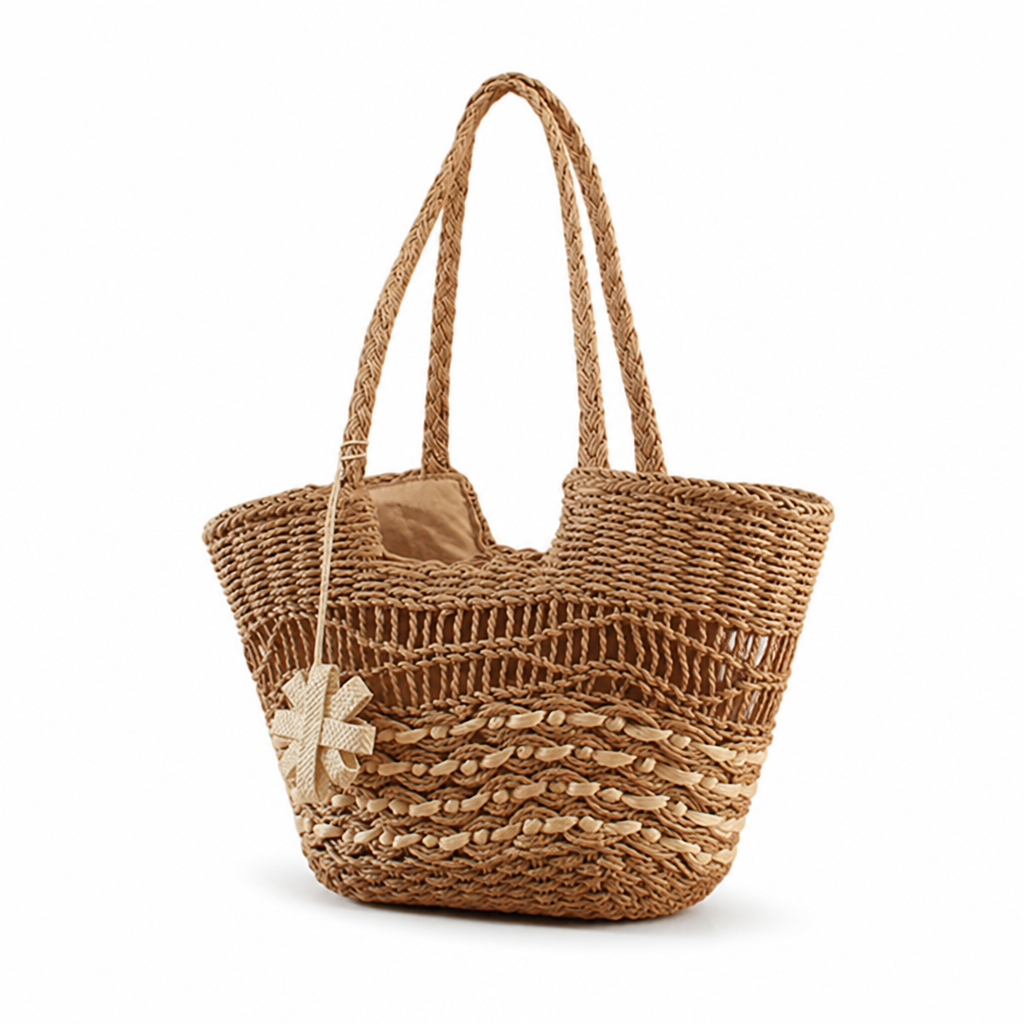 Handwoven Eco-Friendly Straw Beach Bag