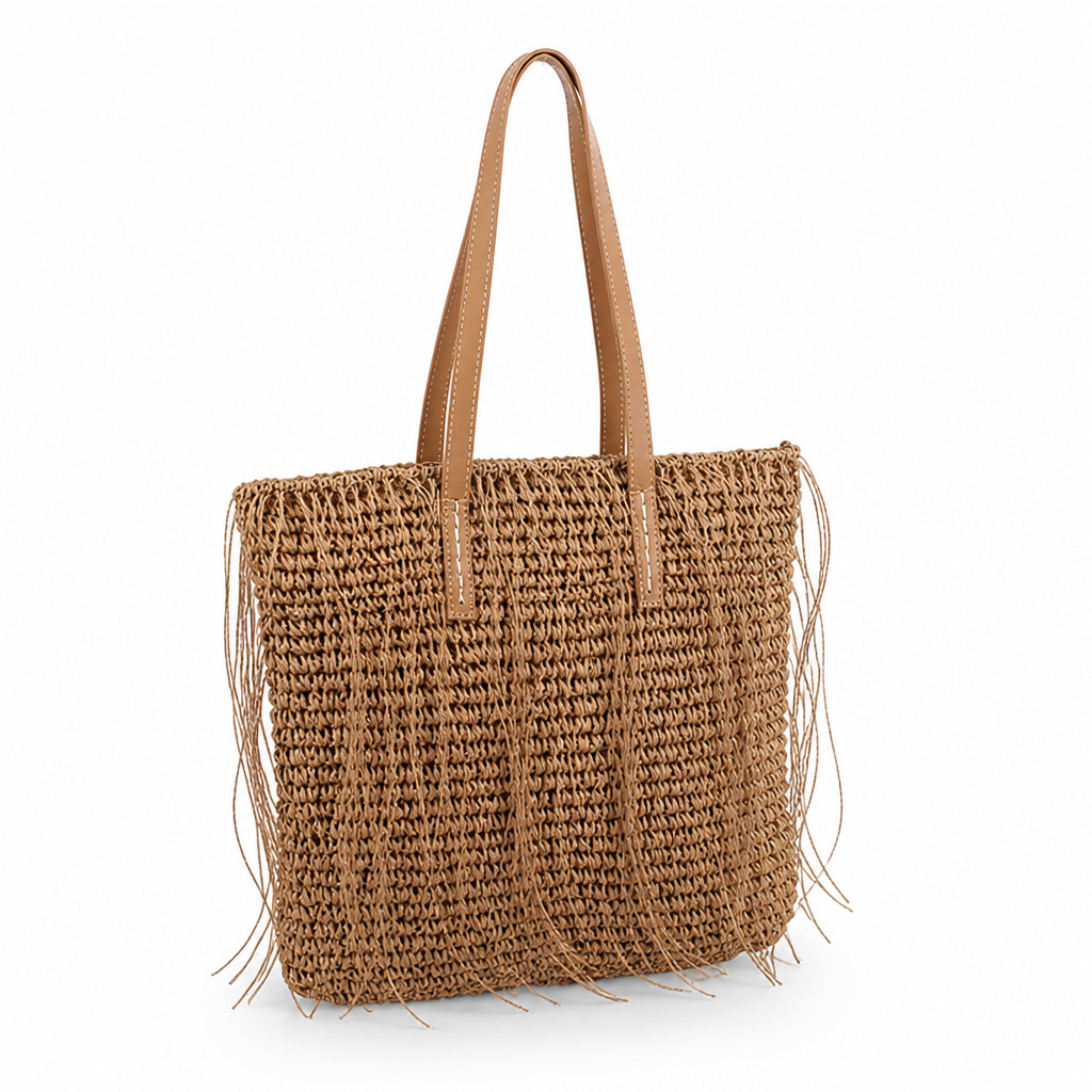 Handwoven Natural Fiber Beach Bag
