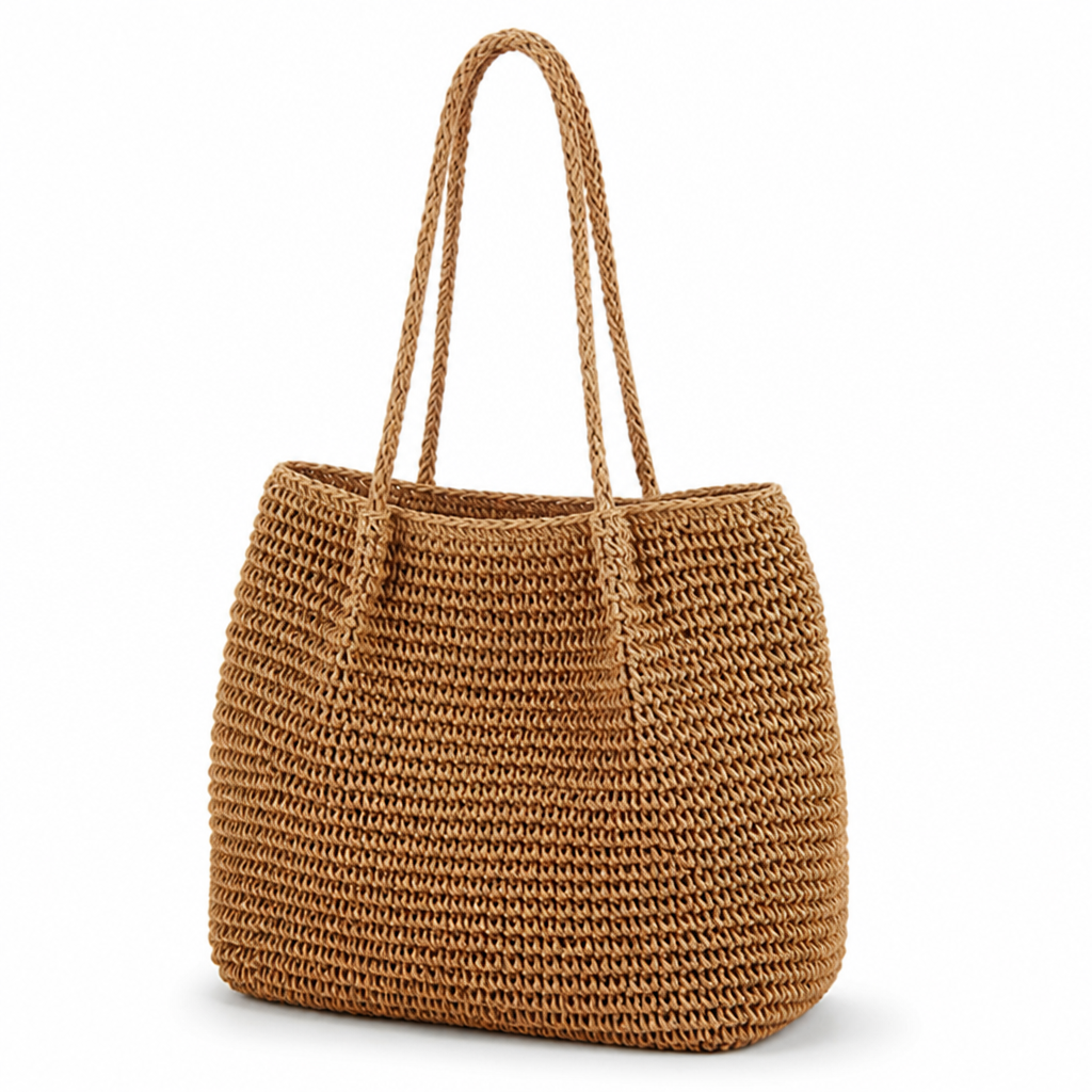 Handwoven Natural Fiber Beach Tote