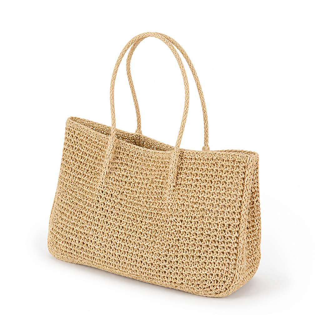 Handwoven Natural Fiber Beach Tote
