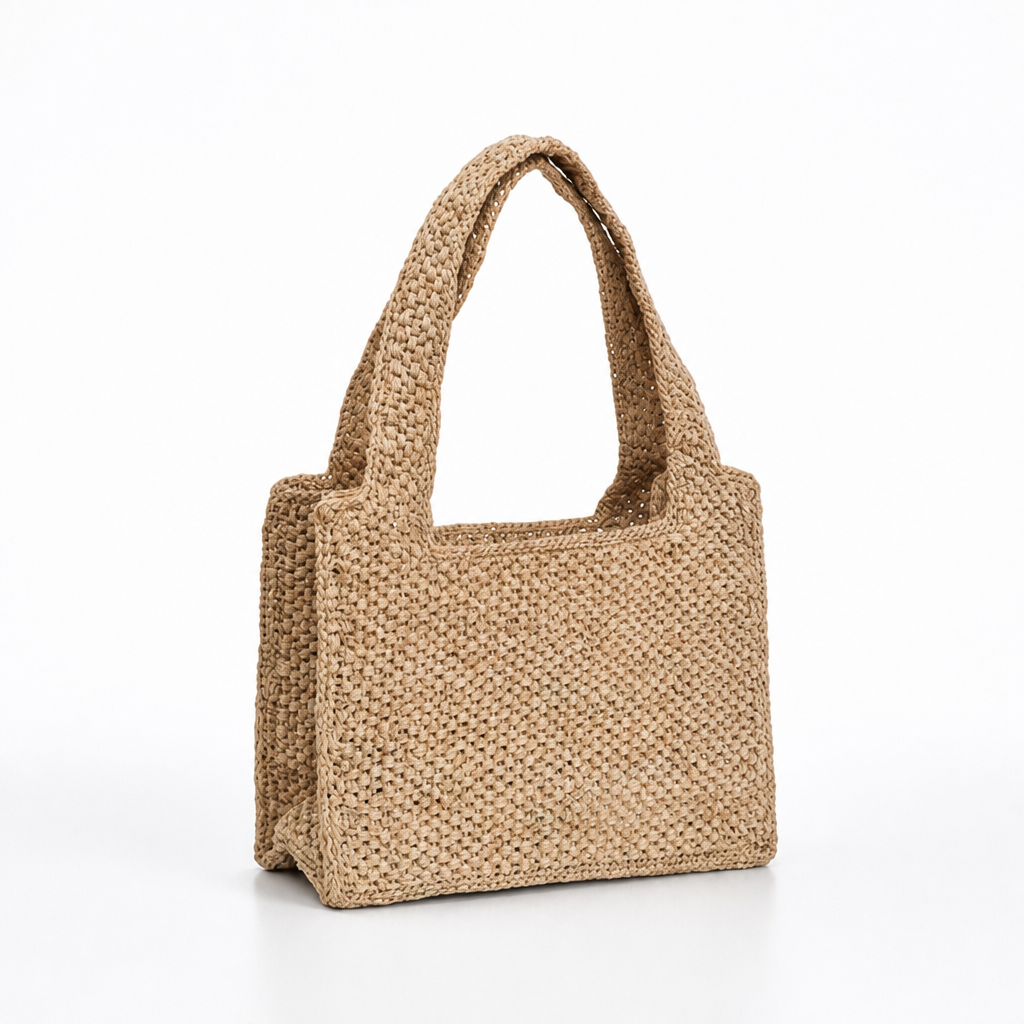 Handwoven Natural Fiber Tote Bag
