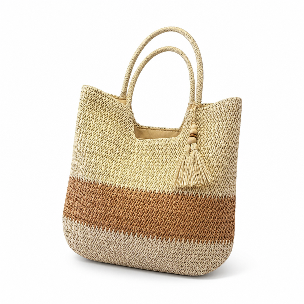 Handwoven Natural Straw Tote