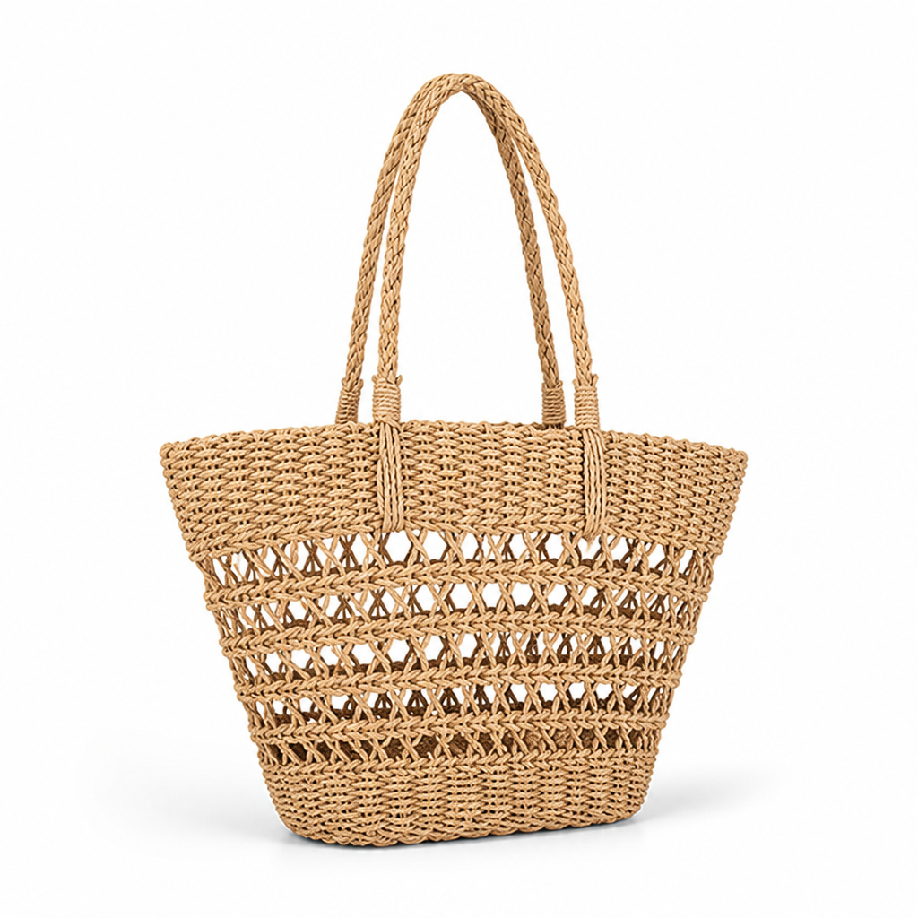 Handwoven Natural Straw Tote Bag (Beach & Everyday)