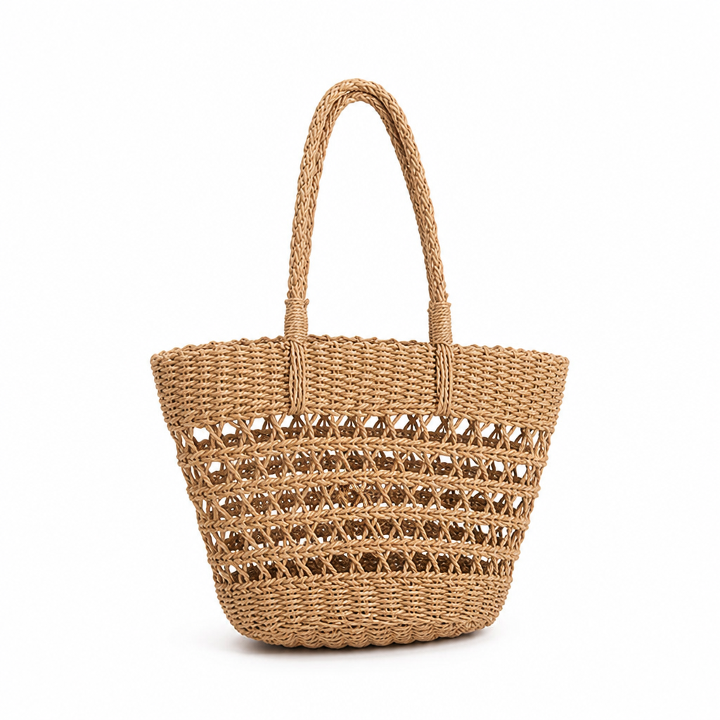 Handwoven Natural Straw Tote Bag (Beach & Everyday)