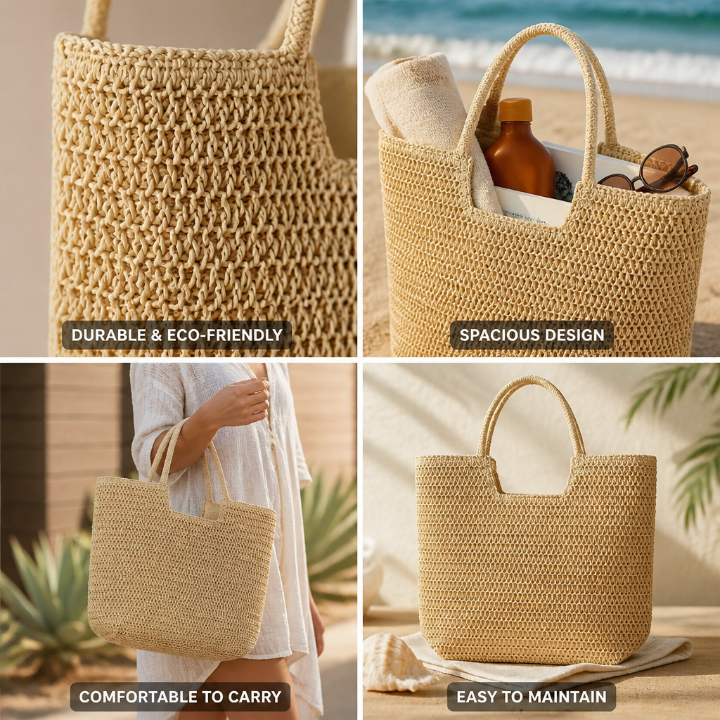 Handwoven Sea Grass Beach Bag