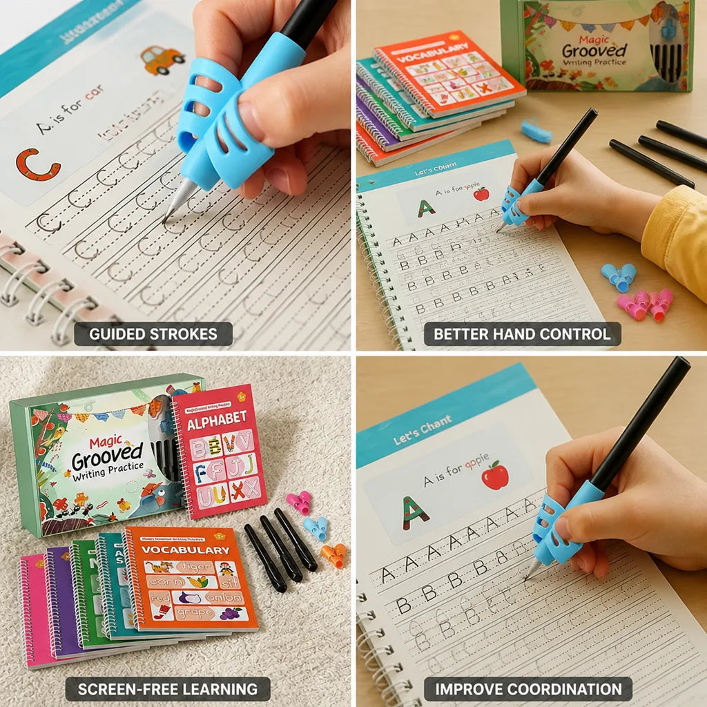 Handwriting Practice Kit Grooved Tracing Screen-Free Learning