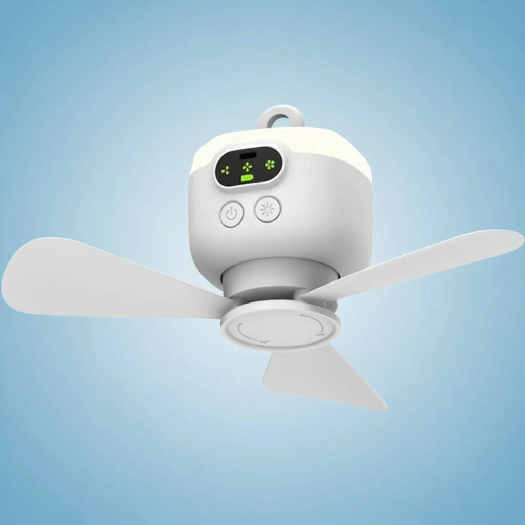 Hanging Camping Fan Rechargeable USB Remote Control LED Light