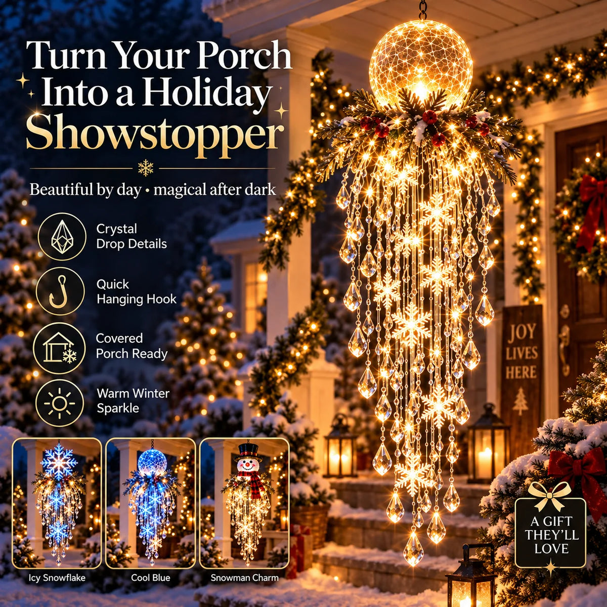 Hanging Christmas Lights Cascading LED With Remote Control