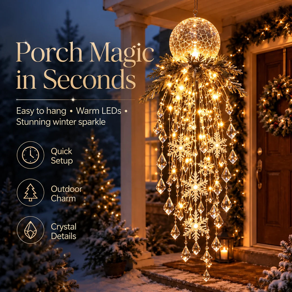 Hanging Christmas Lights Cascading LED With Remote Control