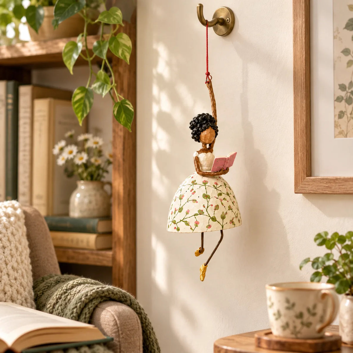 Hanging Figurine Folk Art Gentle Swaying Movement