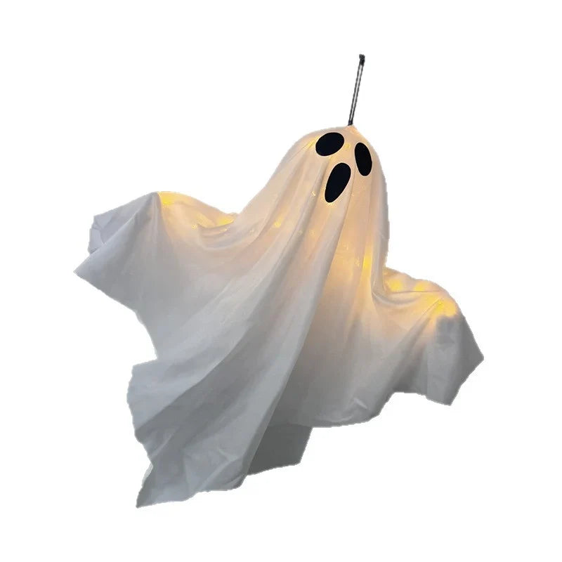 Hanging Ghost Decoration Floating Fabric Warm White LEDs