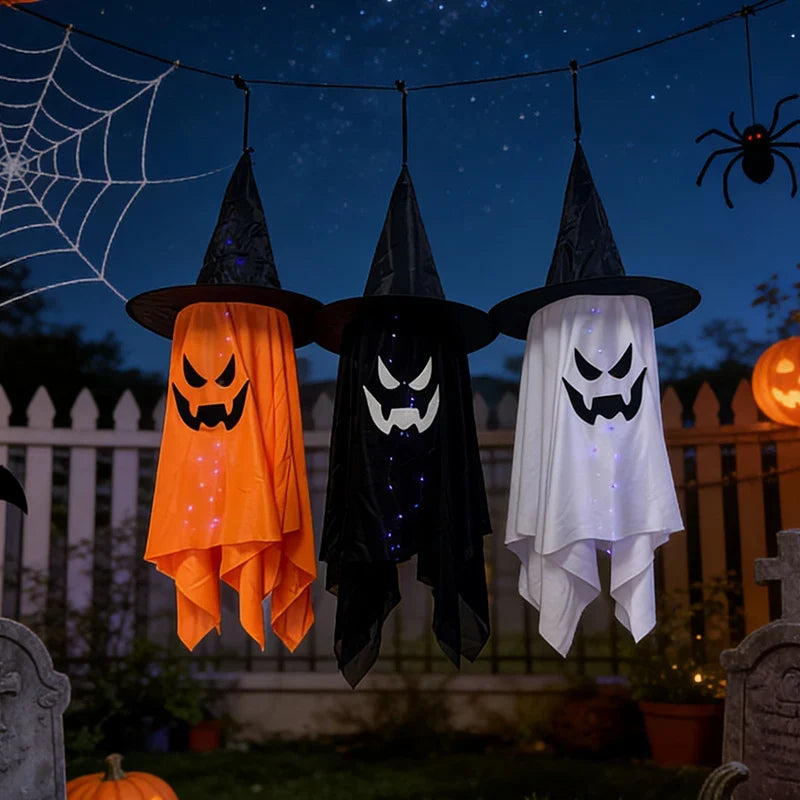 Hanging Ghost Decoration LED Illuminated Weatherproof 39 Inch
