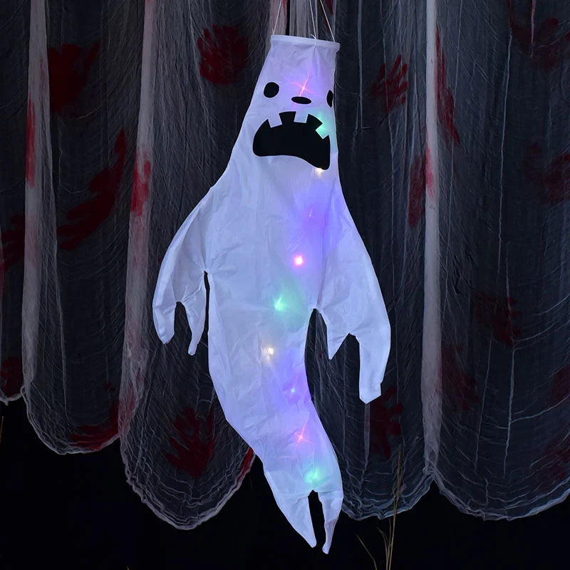 Hanging Ghost Decoration Multi-Color LED Lightweight Fabric Built-In Loop