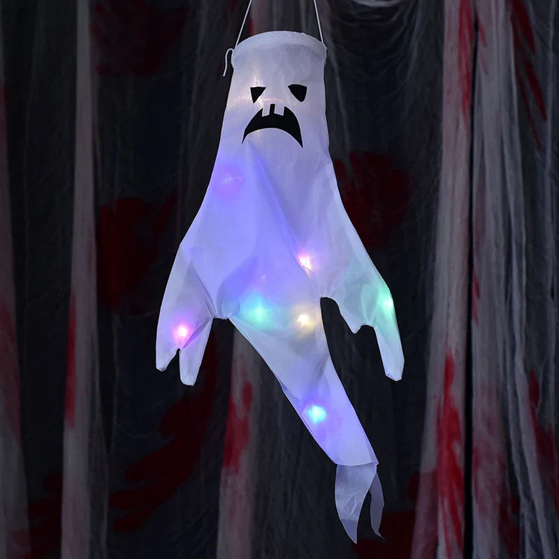 Hanging Ghost Decoration Multi-Color LED Lightweight Fabric Built-In Loop