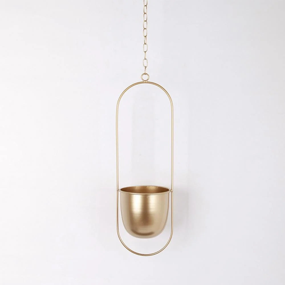 Hanging Planter Minimalist Iron Oval & Round