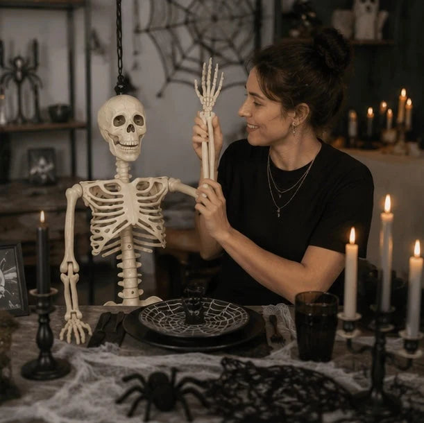 Hanging Skeleton Decoration Poseable Lightweight Reusable 90 cm