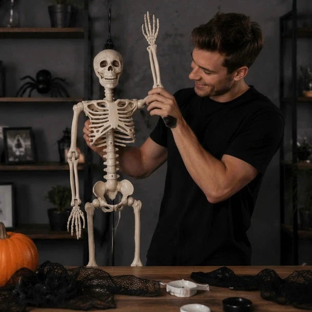 Hanging Skeleton Decoration Poseable Lightweight Reusable 90 cm