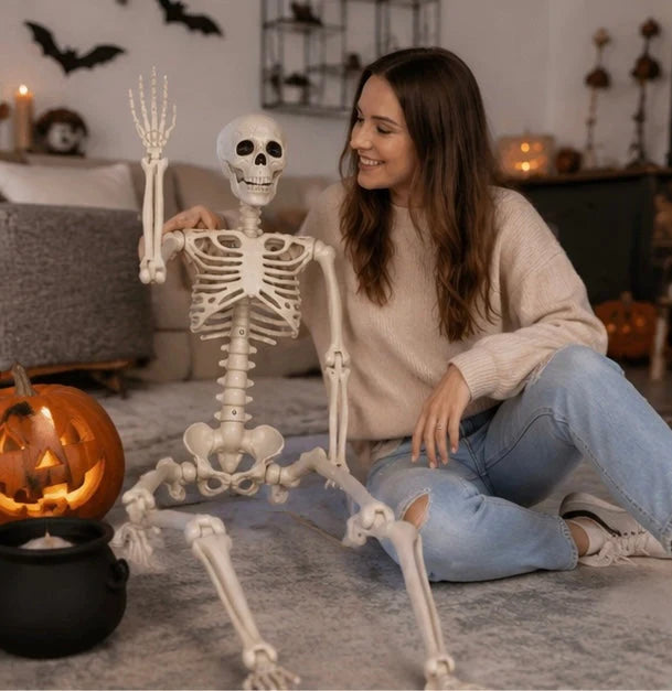 Hanging Skeleton Decoration Poseable Lightweight Reusable 90 cm