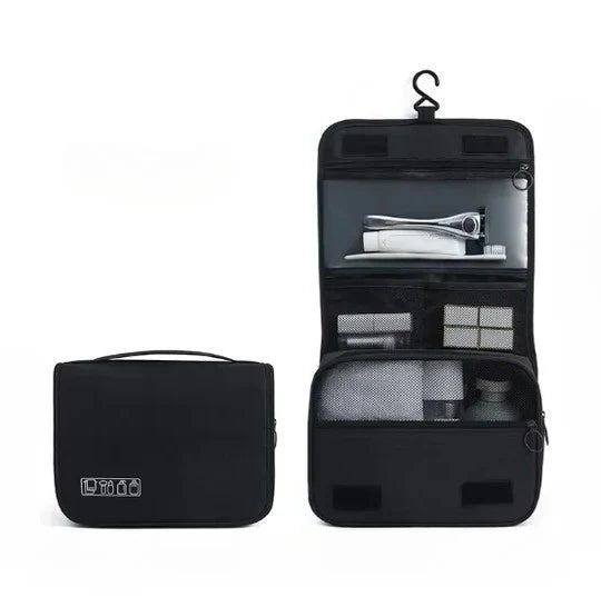 Hanging Toiletry Bag Foldable Zippered Pockets & Hook