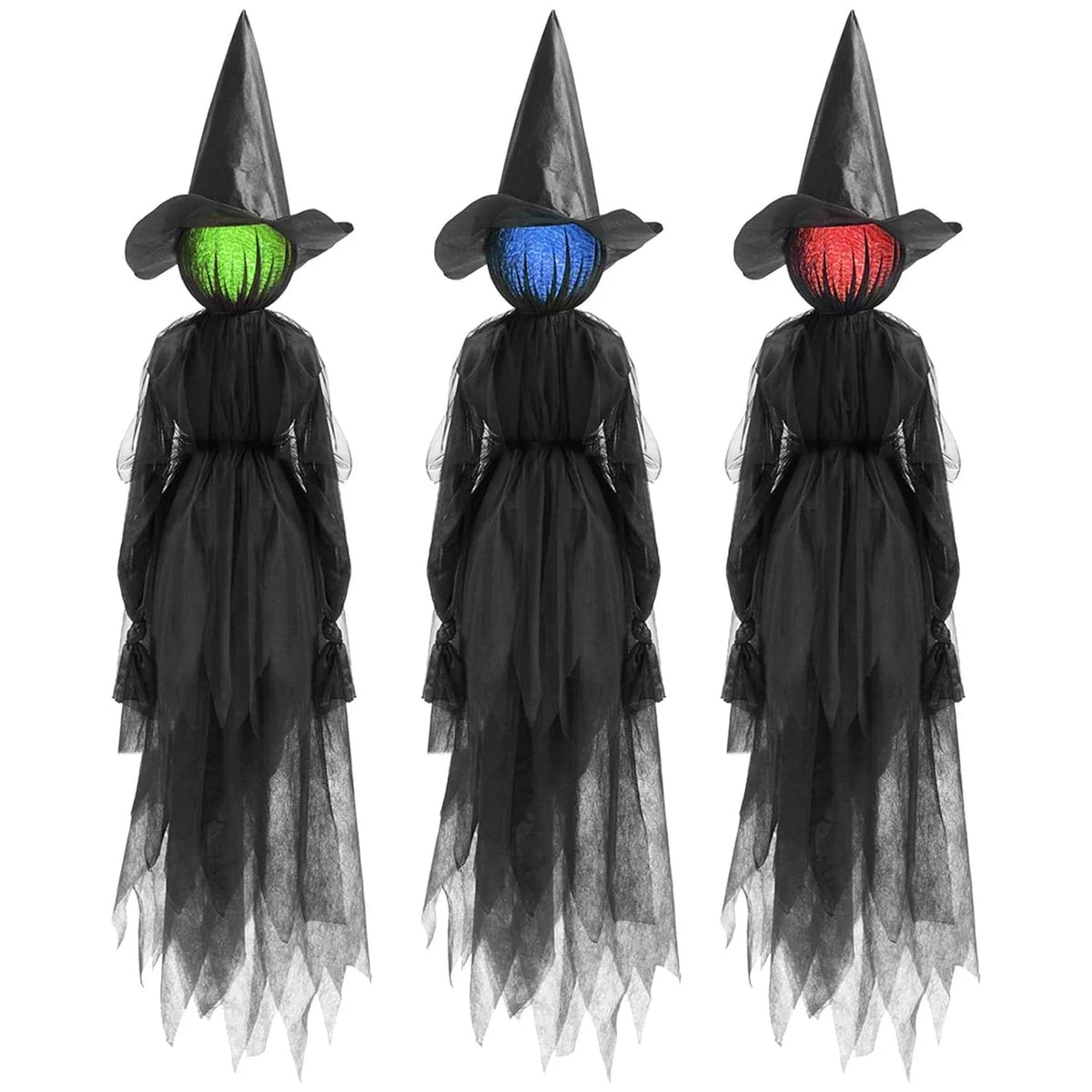 Hanging Witch Decoration Realistic Tulle Dress Weather-Resistant Easy Installation