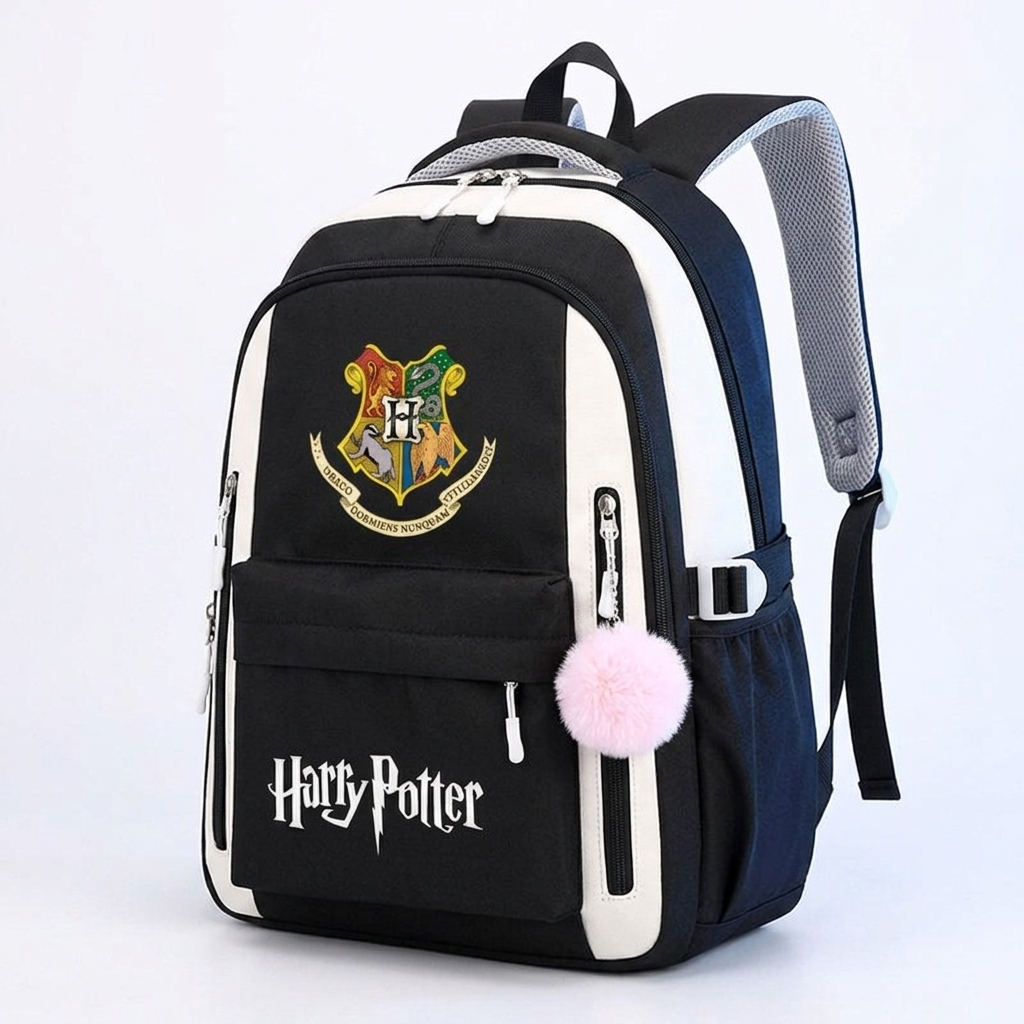 Harry Potter Print Adjustable Straps Multi-Compartment Kids Backpack
